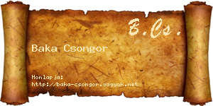 Baka Csongor névjegykártya